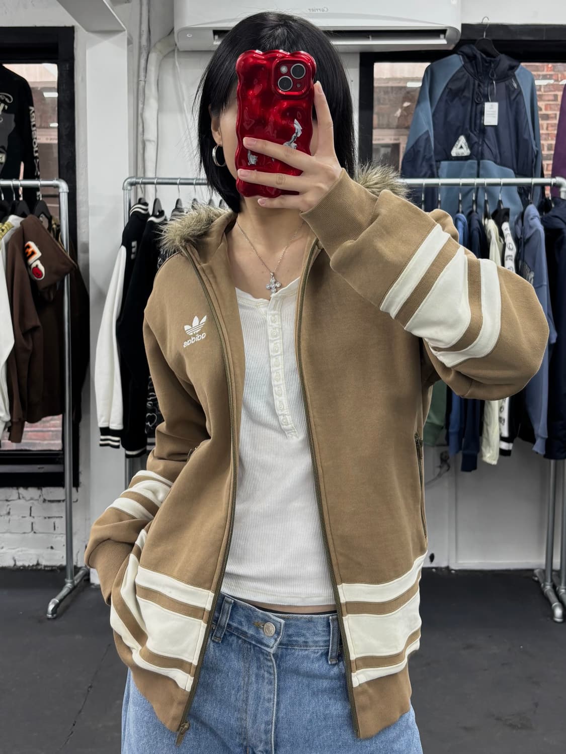 아디다스 베이지 울프죠 후드집업 상품이미지4