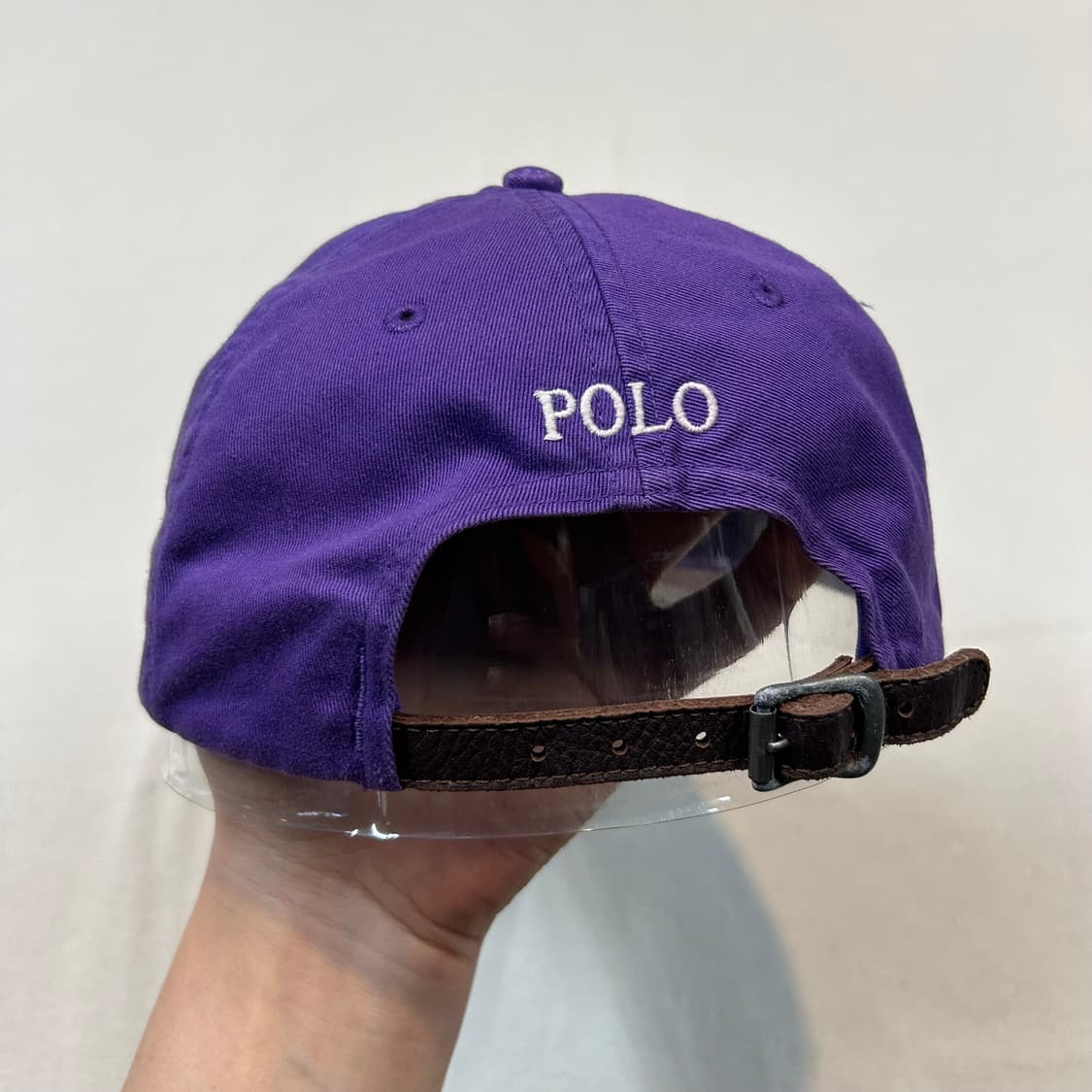 폴로 랄프로렌 보라색 퍼플 볼캡 모자 가죽스트랩 정품 상품이미지4