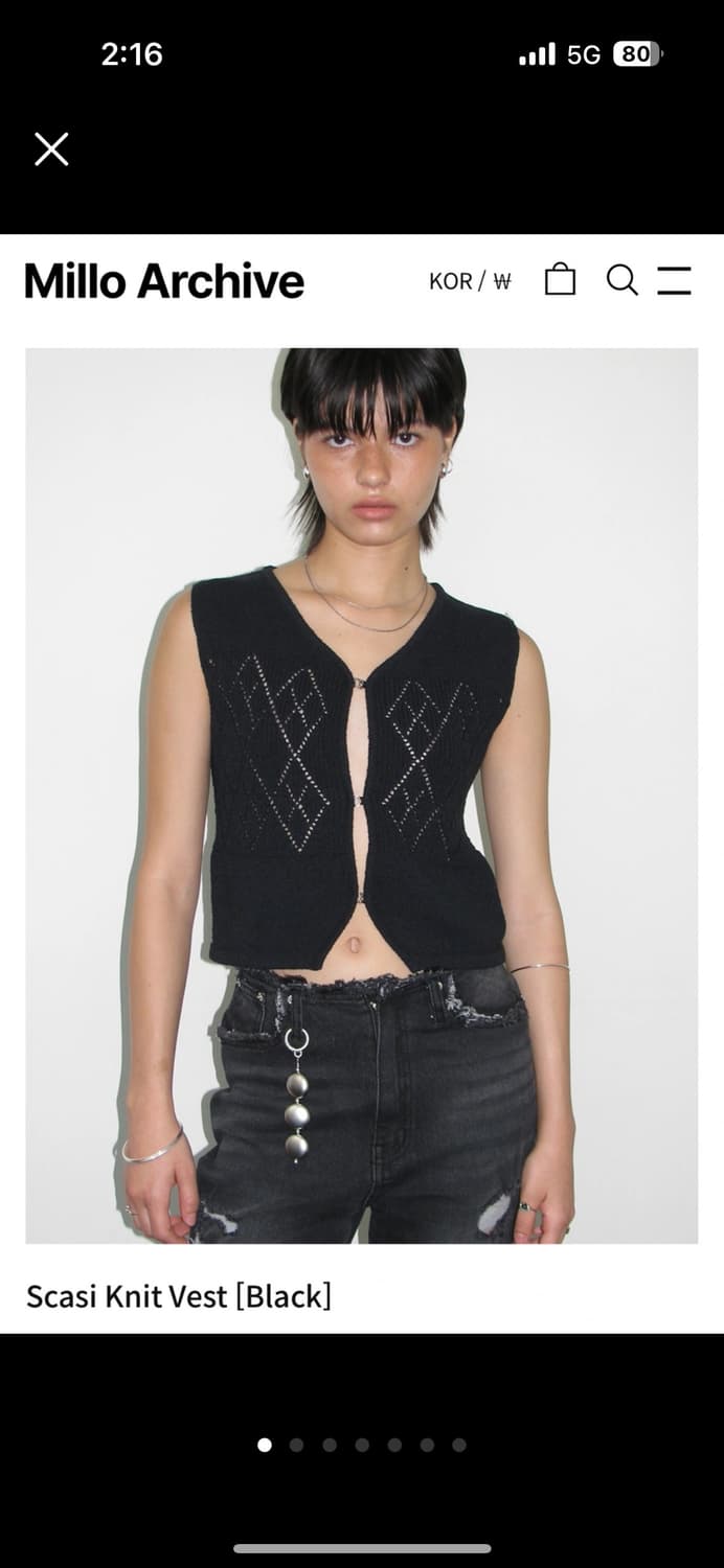 (새상품) Millo women 밀로우먼 Knit Vest [Black] 상품이미지1