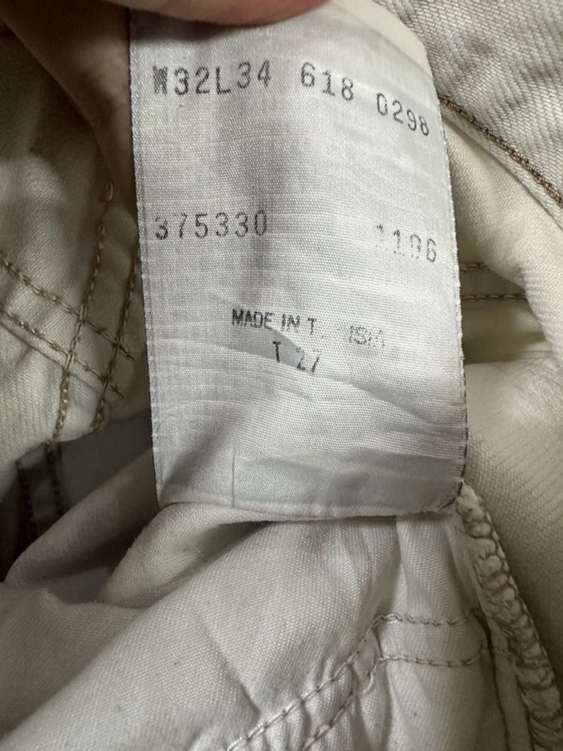 [32L34] LEVI'S 리바이스618 90s uk 크림진 오렌지탭 상품이미지6