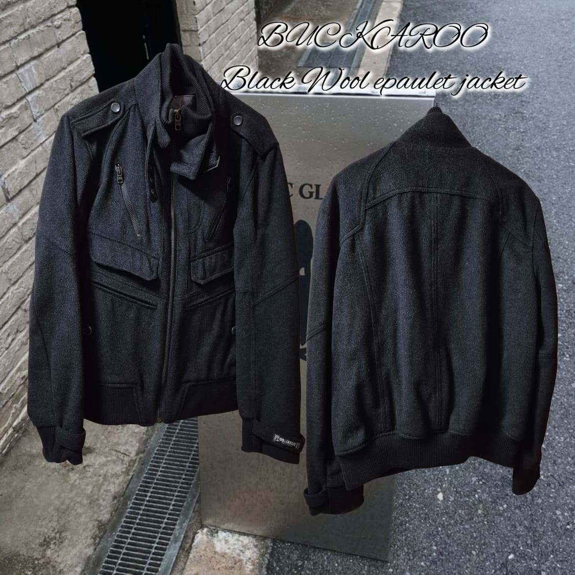 BUCKAROO Black Wool epaulet jacket 상품이미지1