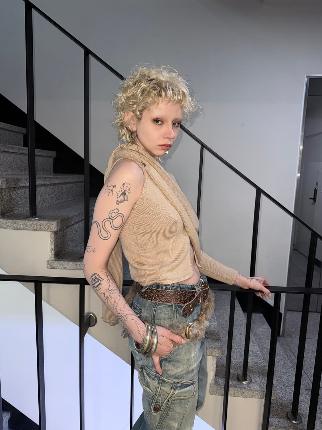 muffler layered knit 상품이미지6