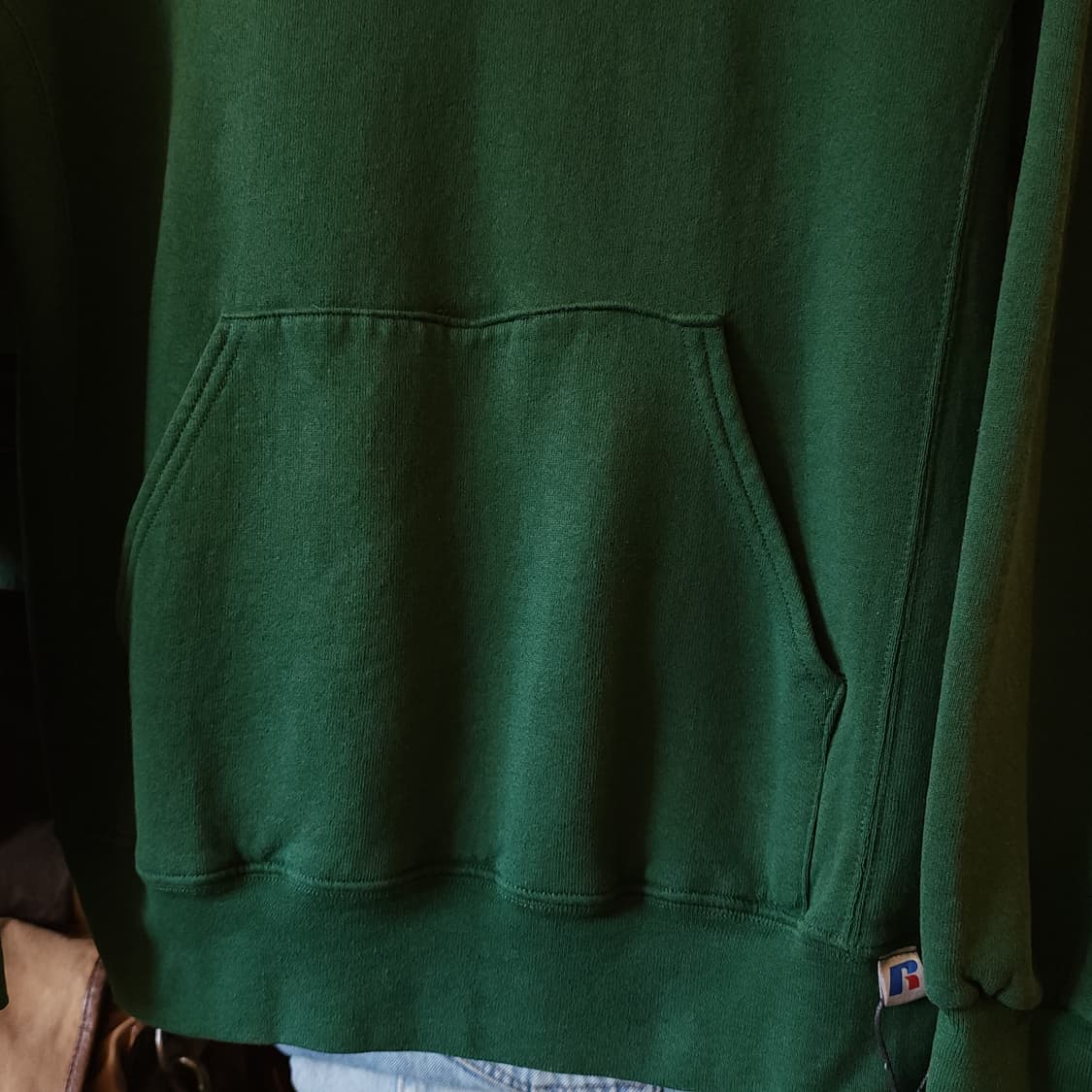 90s 러셀 후드 스웻셔츠 블랭크 오리지널 빈티지 후드 그린 S 상품이미지5