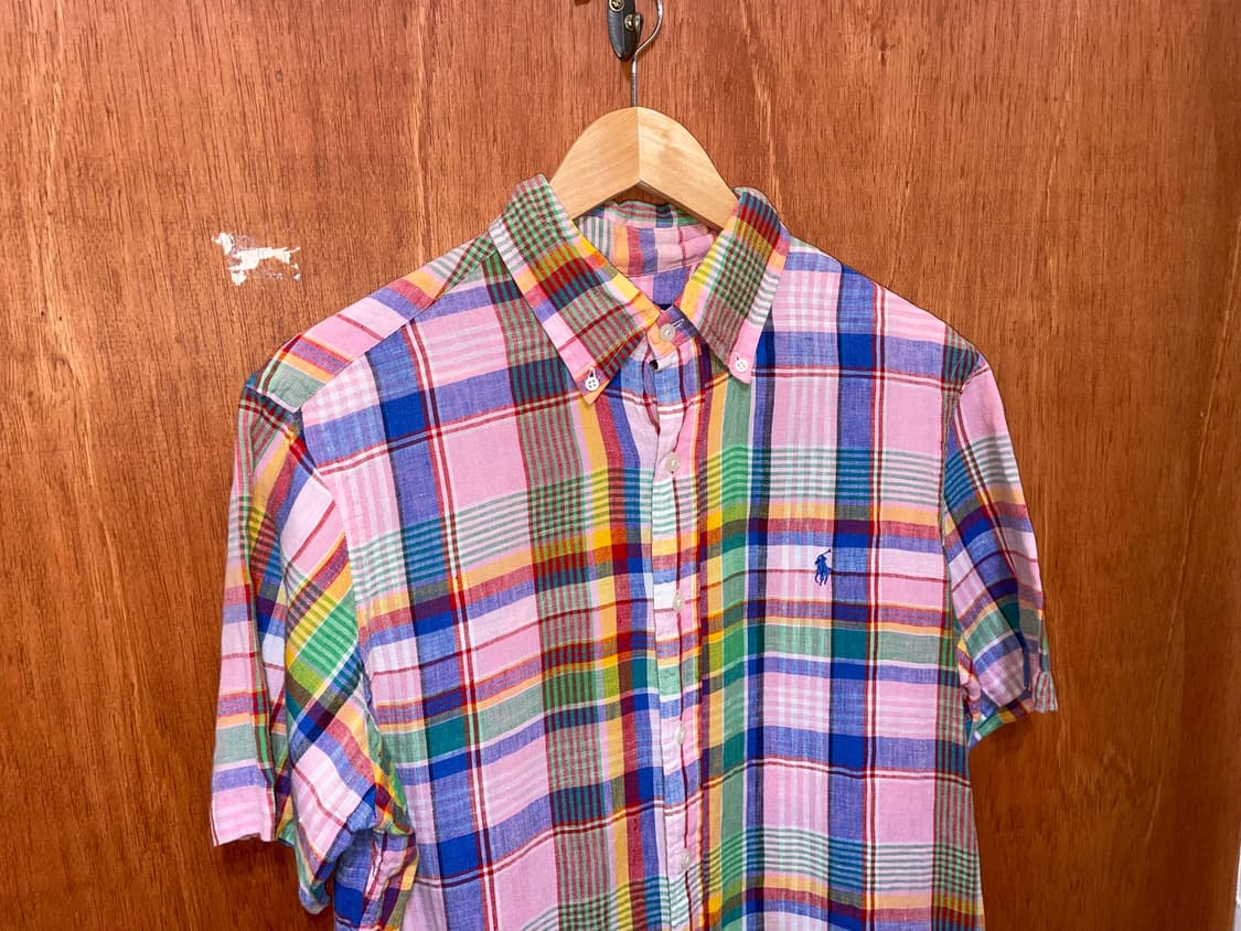 (M) POLO 폴로 랄프로렌 린넨 체크 반팔 셔츠 상품이미지2