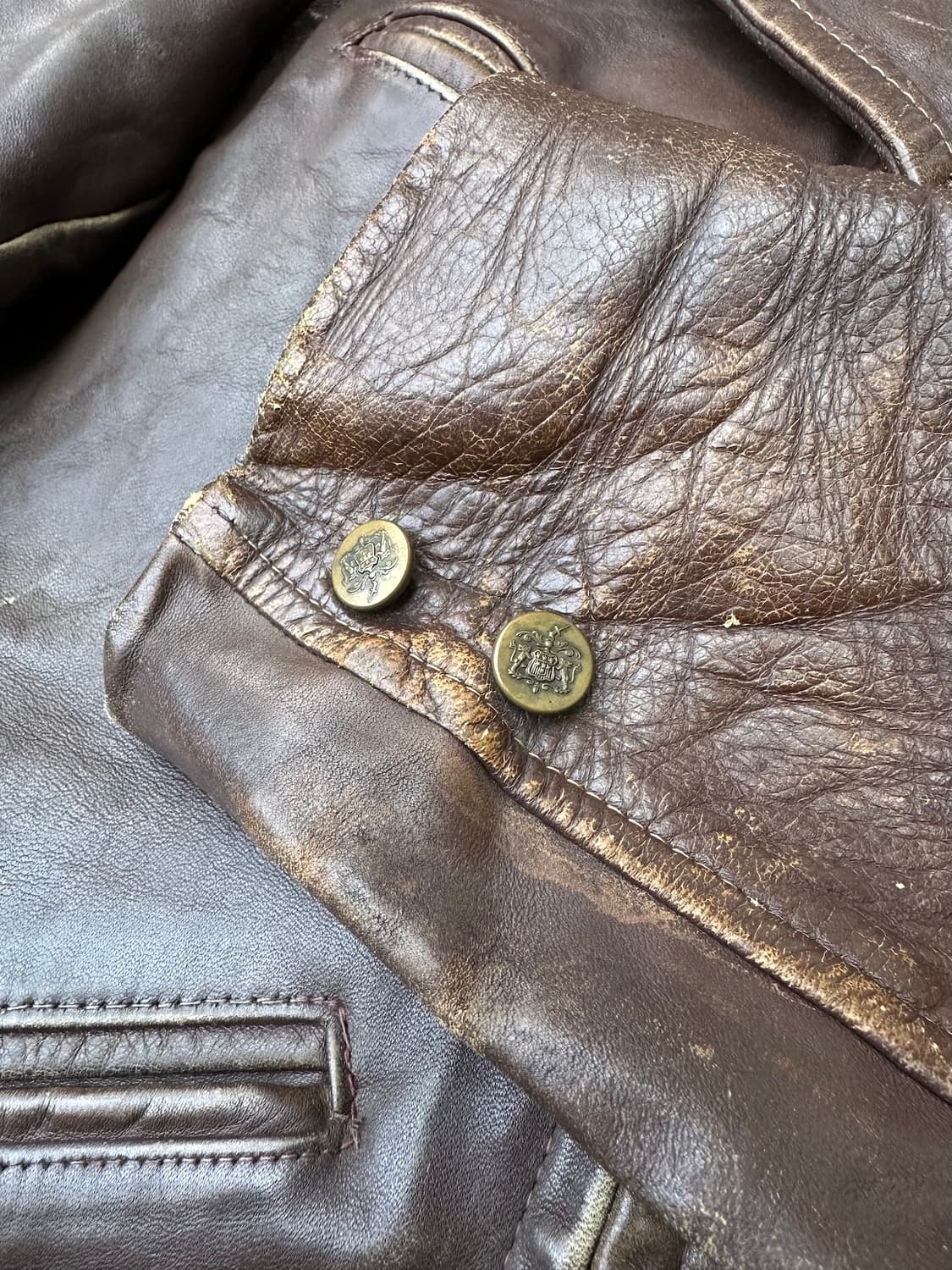 40s USA Horse Hide Rider Jacket 상품이미지5