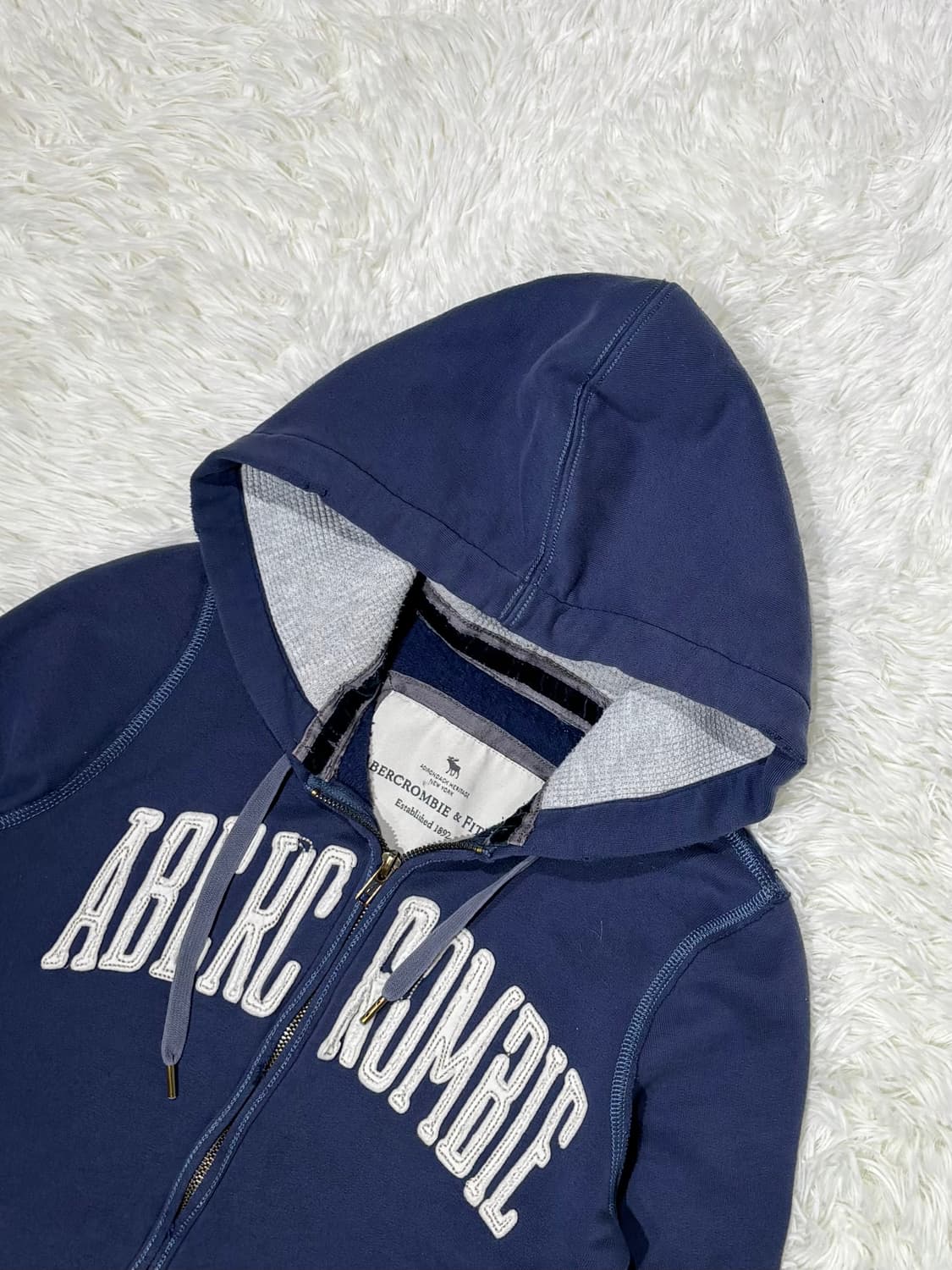 아베크롬비 네이비 빅로고 투웨이 후드집업 상품이미지5