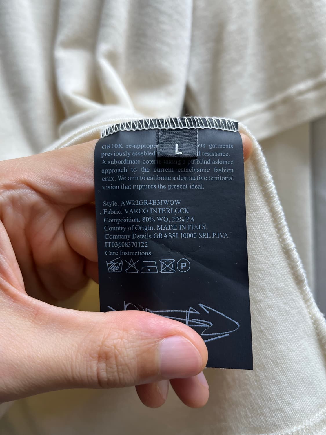[L] Gr10k TRANSCRIPT DOUBLE WOOL T-SHIRT 상품이미지10