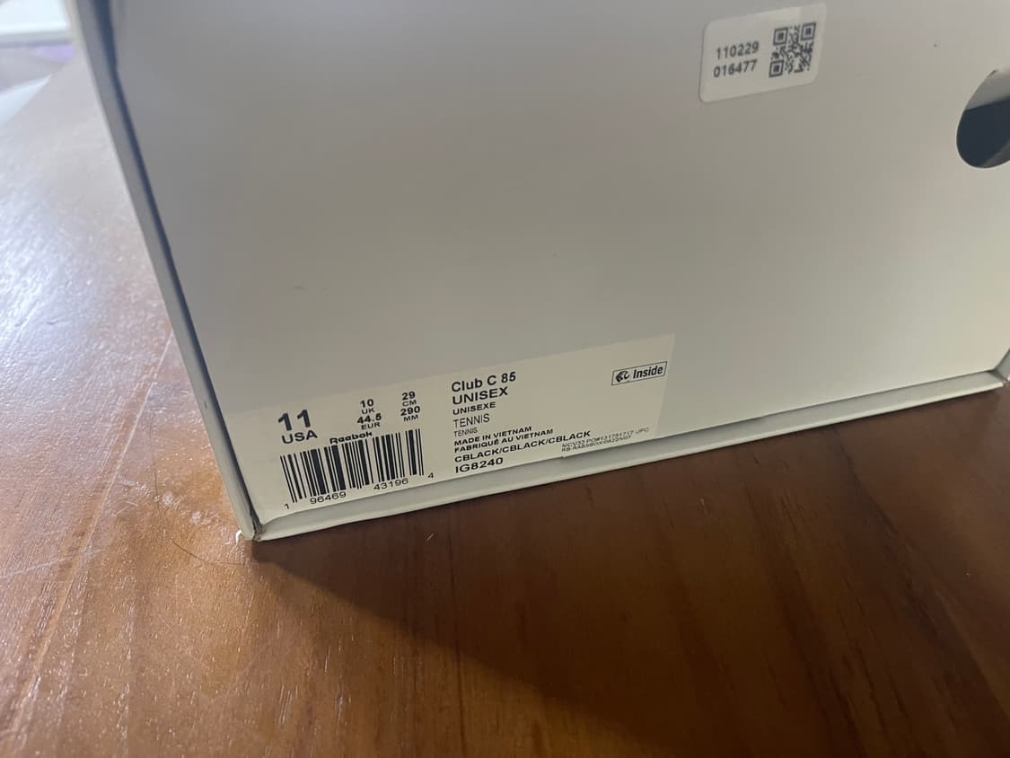 리복 x JJJ자운드 클럽씨 85 트리플 블랙 jjjjound 상품이미지3