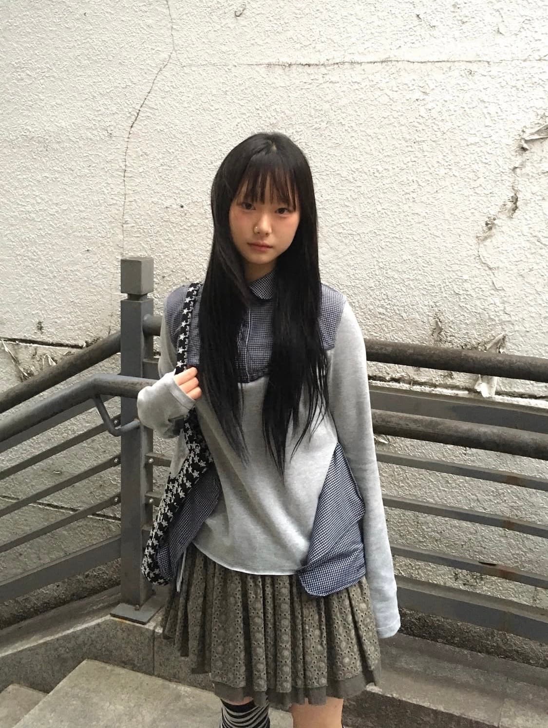 (미개봉) 코이세이오 리버시블 칼라 롱슬리브 멜란지 그레이 상품이미지1