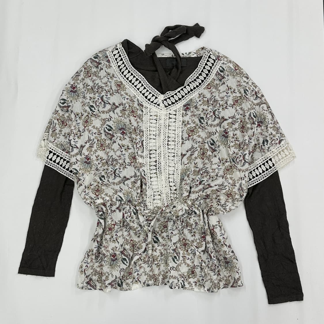 🪶하구미의 에스닉 홀터넥 코디세트🪶 니트 블라우스 그런지 히피 히피 상품이미지3