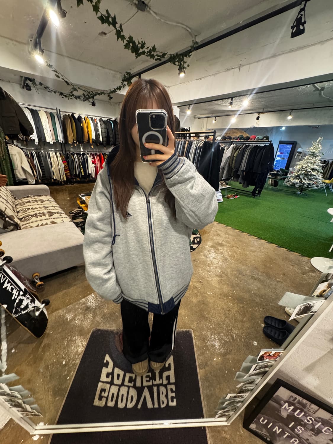 아디다스 리버시블 나일론 후디 점퍼 네이비 상품이미지4