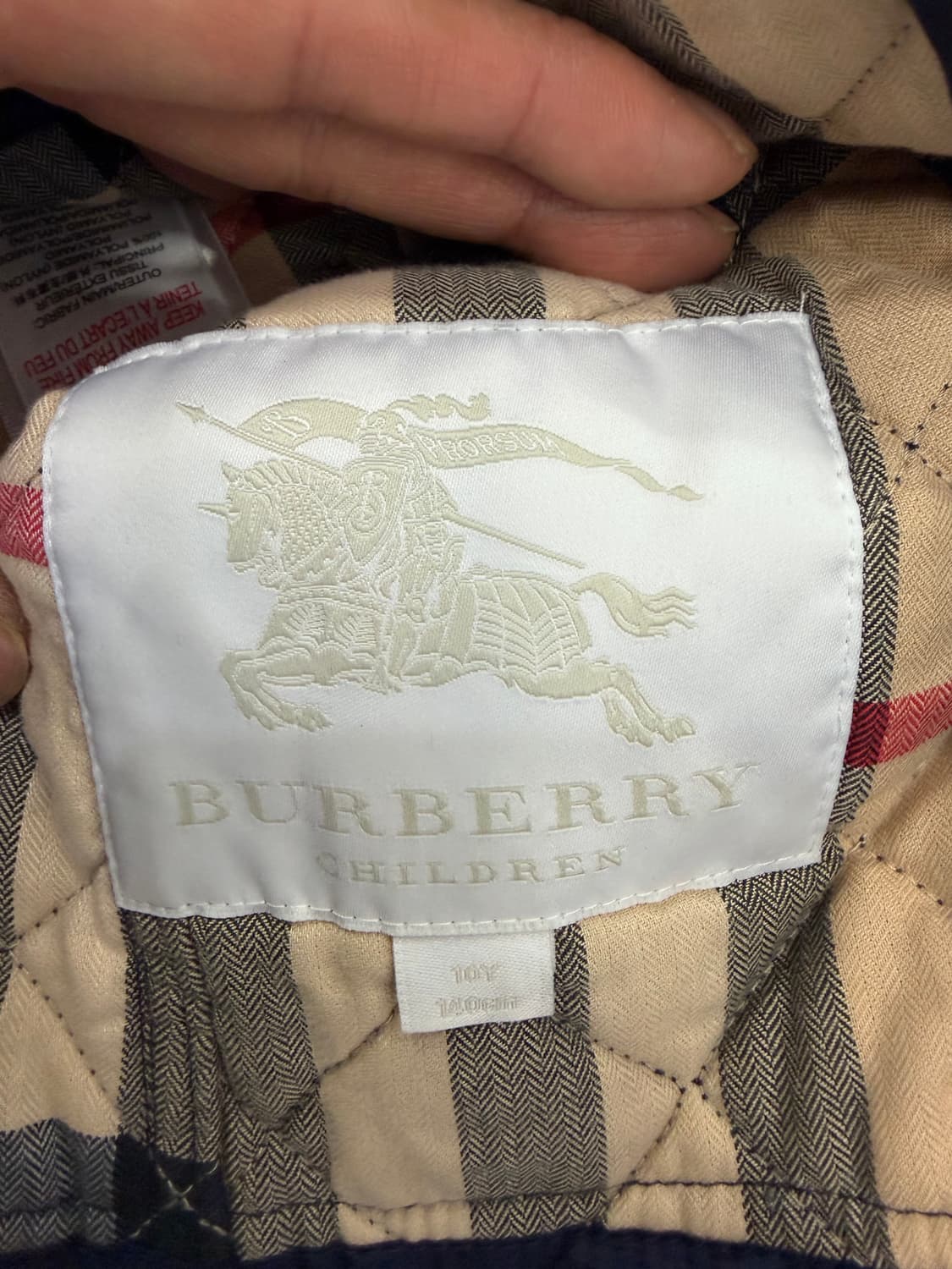 정품) 버버리 키즈 퀼팅 자켓 10Y 상품이미지6