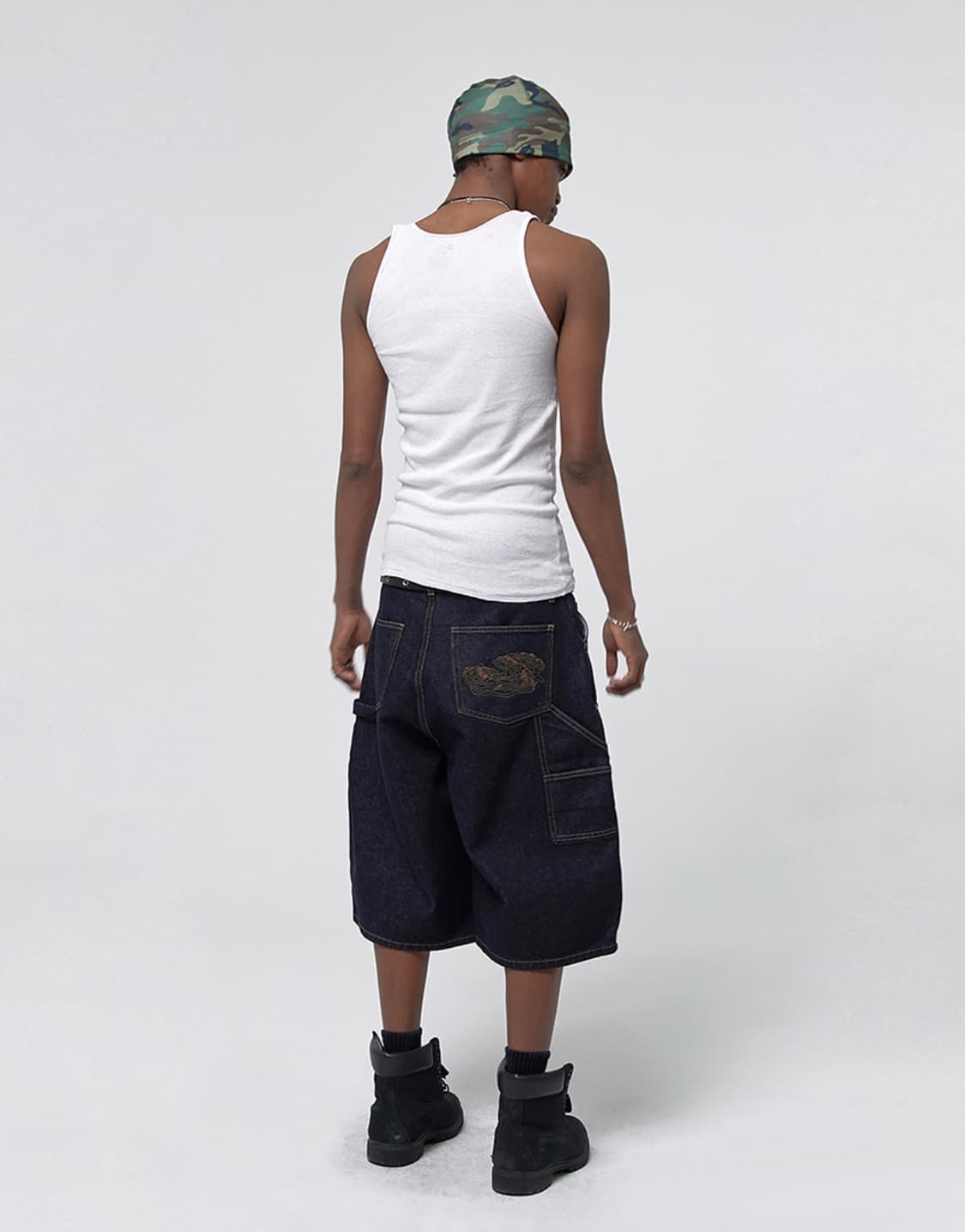 SUADE 스웨이드 컨투어 더블니 쇼츠 반바지 인디고 L 상품이미지4