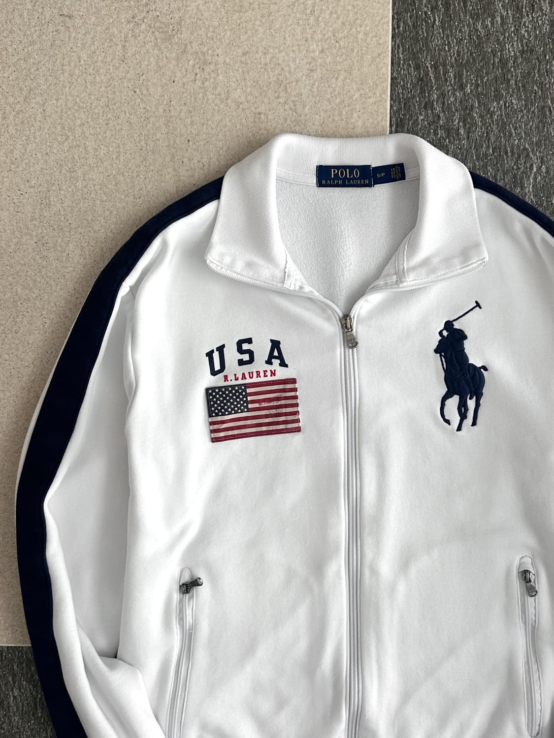 폴로 랄프로렌 빅포니 USA 성조기 배색 집업 상품이미지7