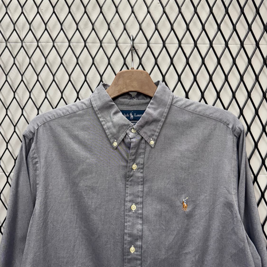 폴로 랄프로렌 솔리드 긴팔 셔츠 멀티포니 포인트 그레이 상품이미지3