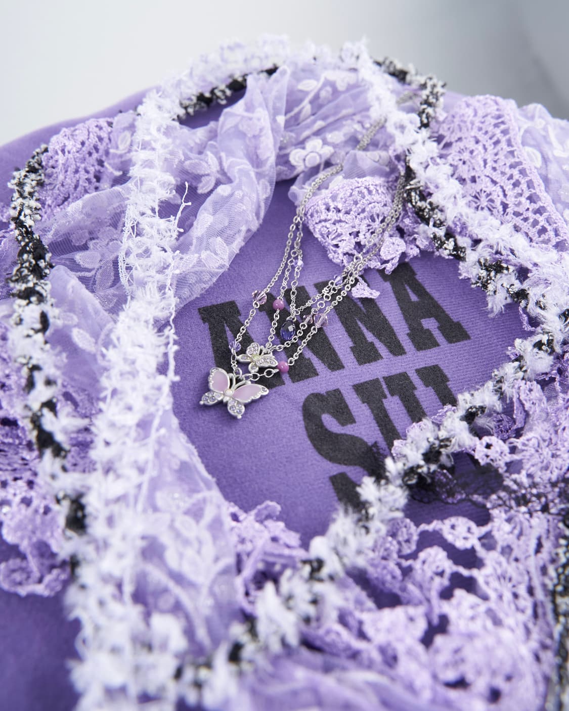 Anna sui 이중 레이어드 드롭 큐빅 목걸이 상품이미지2