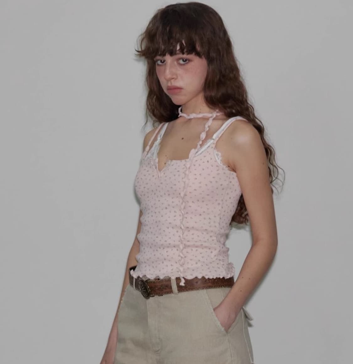  Floral Scarf Sleeveless pink 상품이미지2