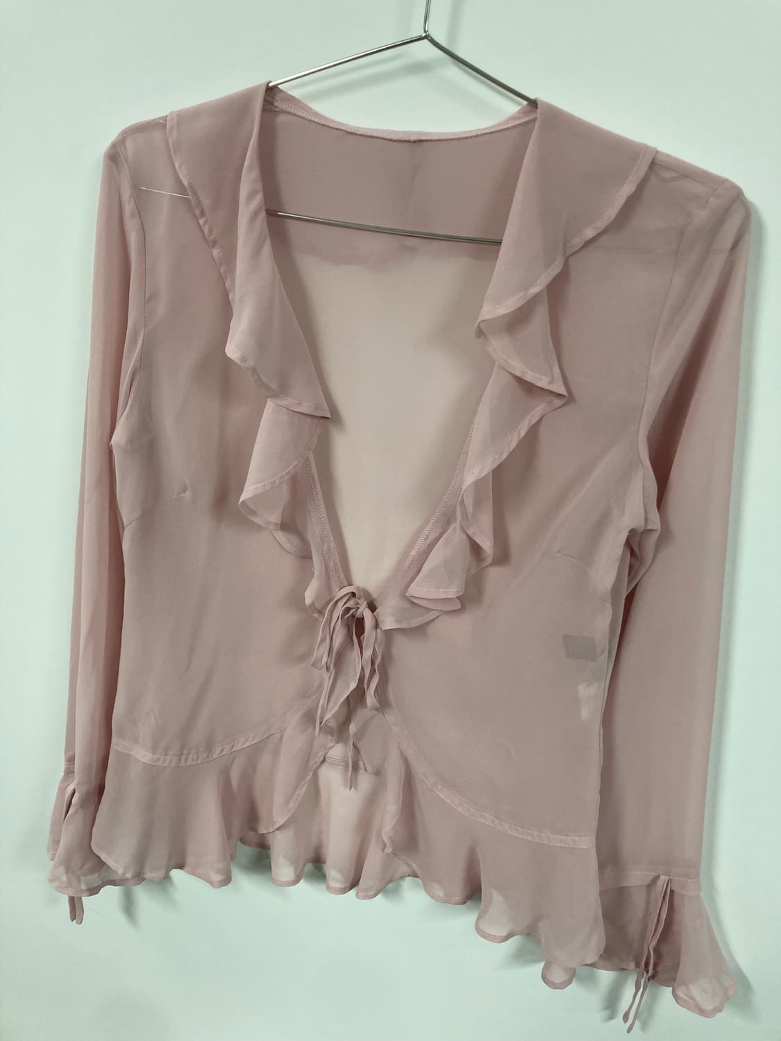 프릴 리본 블라우스 가디건 상품이미지4