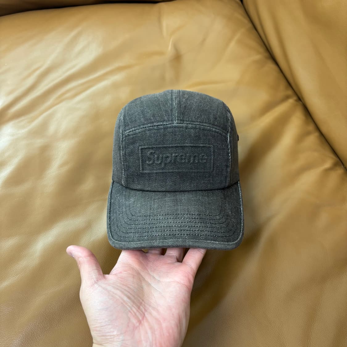 Supreme 슈프림 워시드 데님 블랙 캠프캡 모자 Denim Black 상품이미지2