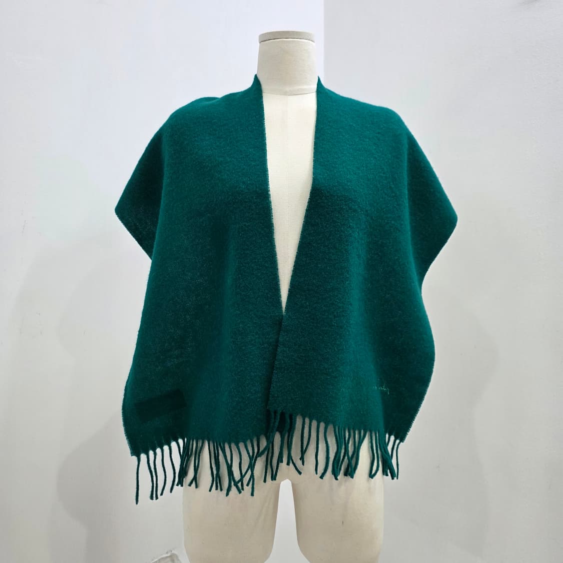 피에르가르뎅 100% 퓨어 램스 울 청록색 머플러 상품이미지2