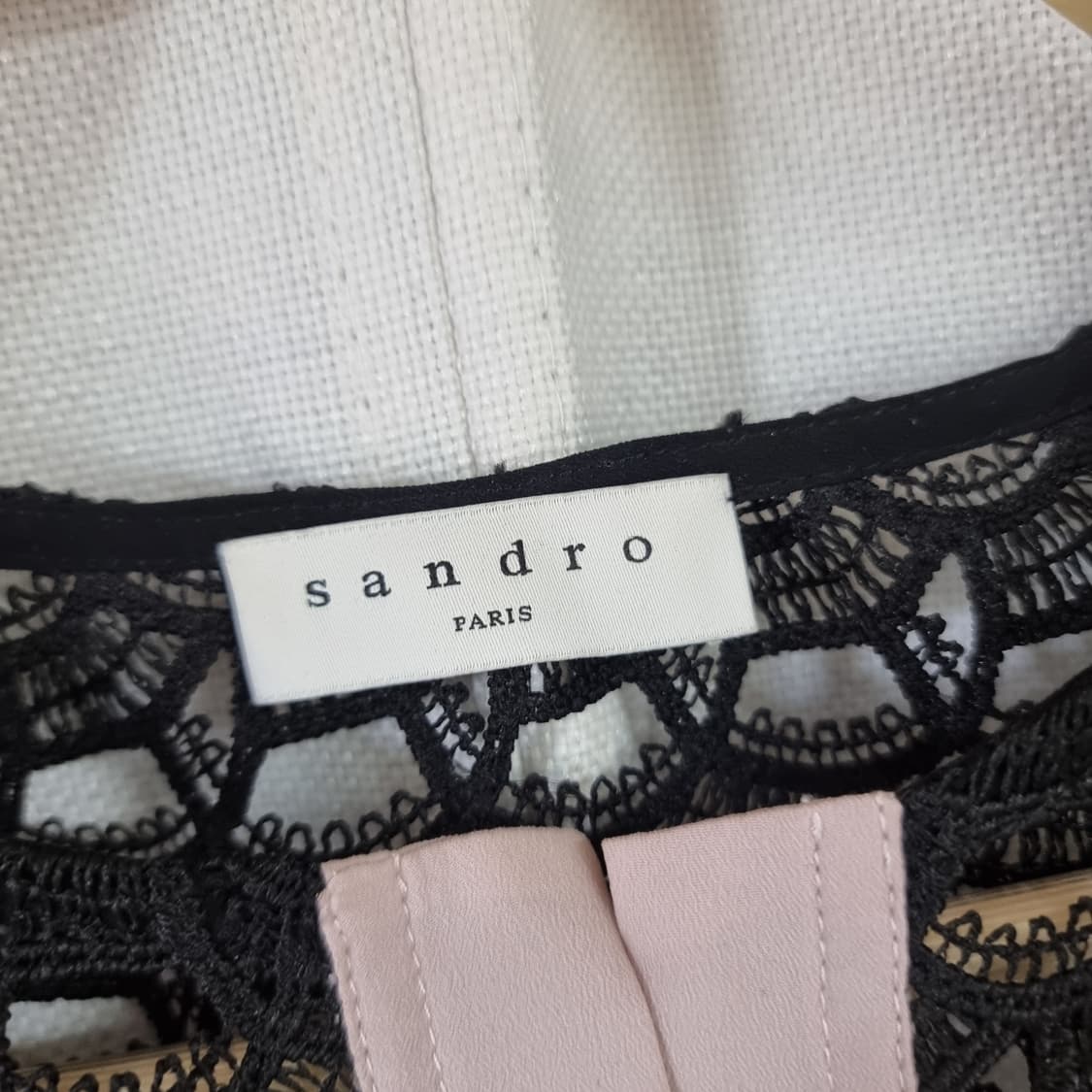 Sandro 산드로 블라우스 시스루 크롭 (55) 1회착/상태최상 상품이미지6