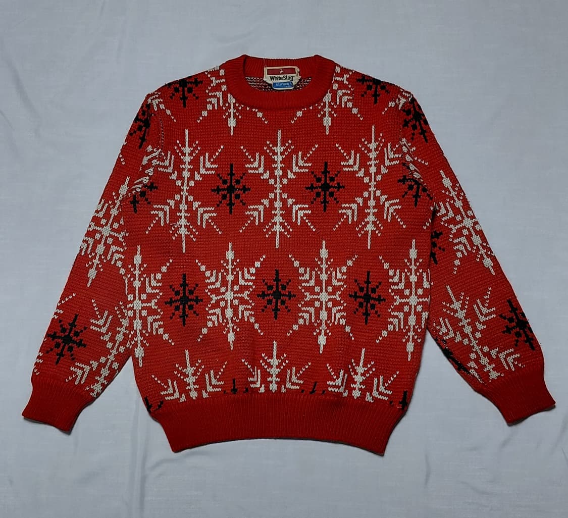 [S/무료배송] 70s 화이트 스태그 액션스포츠 노르딕 울 스웨터 상품이미지1