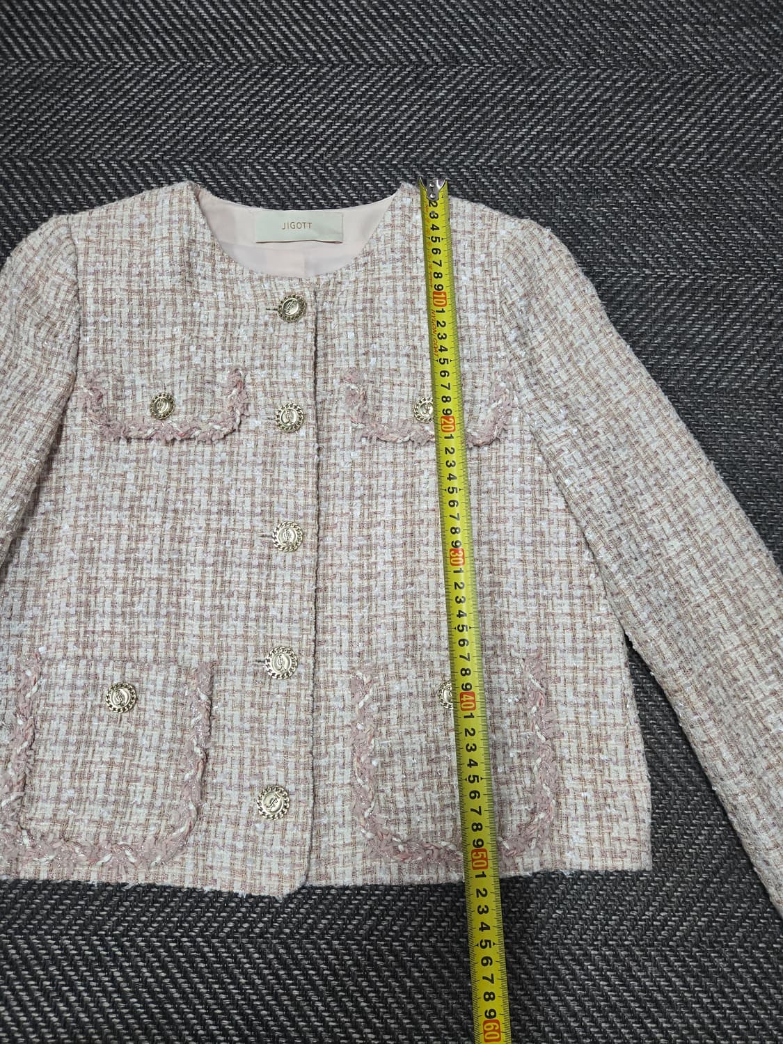 지고트 JIGOTT 핑크 트위드 자켓 상품이미지9