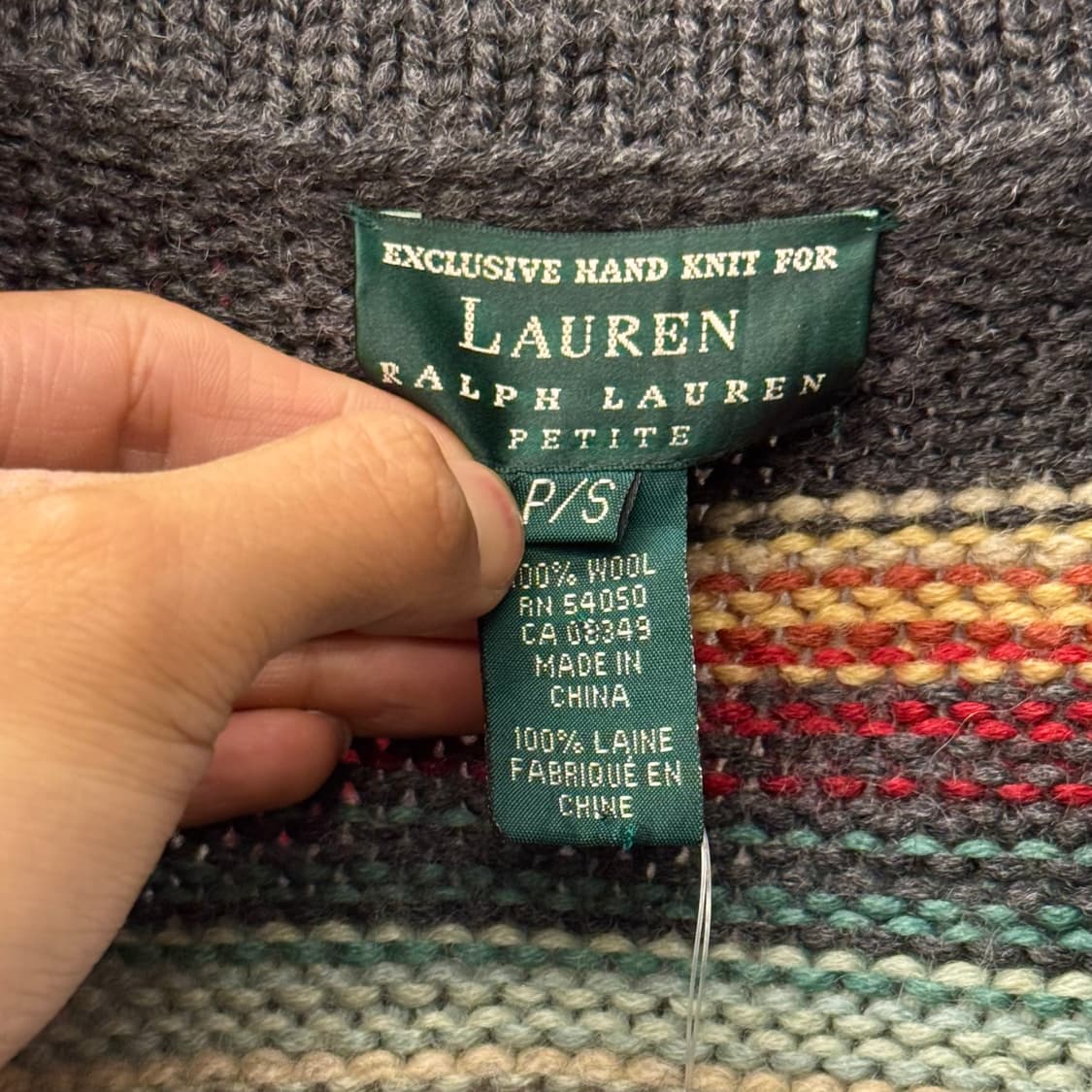 로렌 랄프로렌 by 폴로 오픈 프론트 네이티브 패턴 가디건 N49 상품이미지6