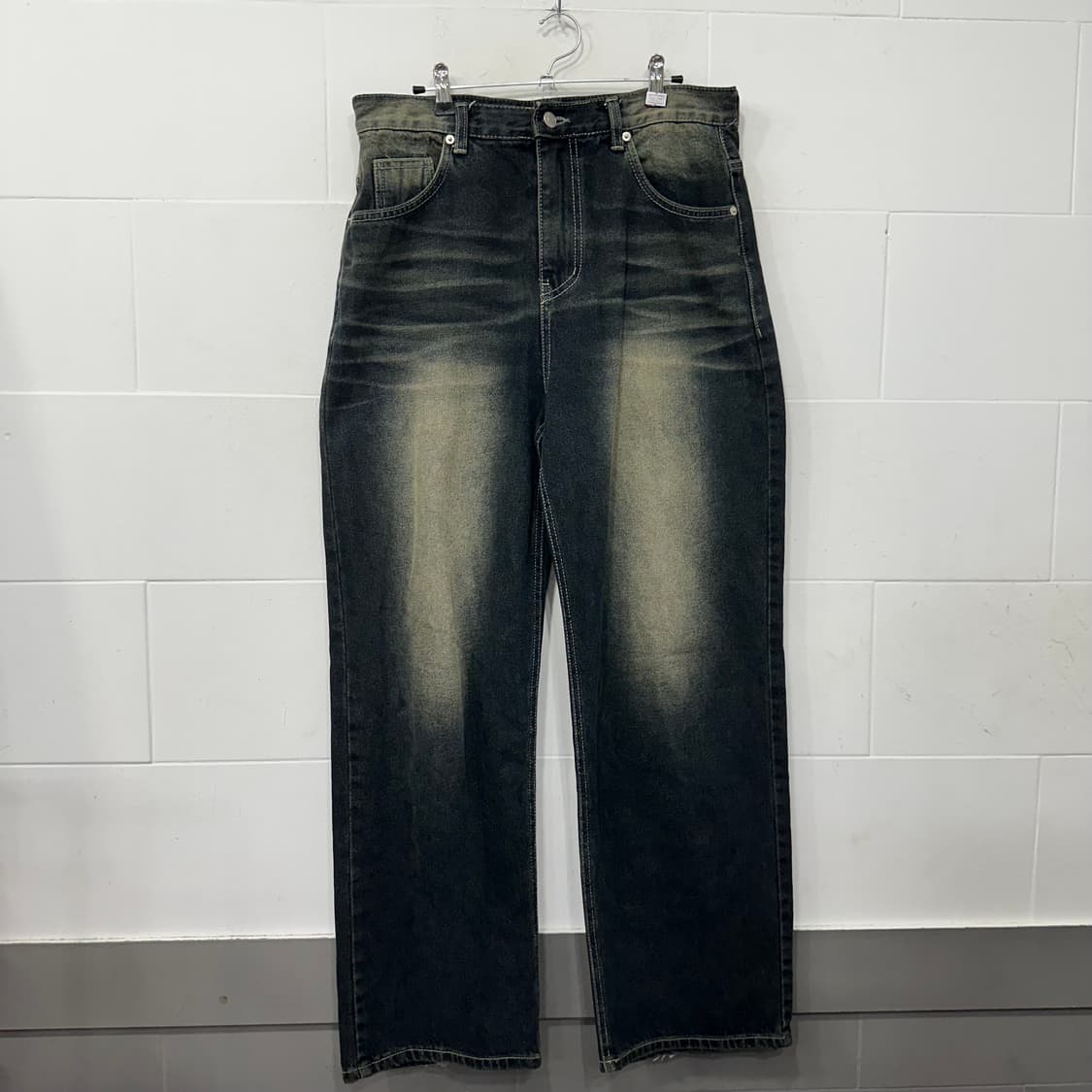 Vaidoh 흑청 워싱 와이드 데님 상품이미지1