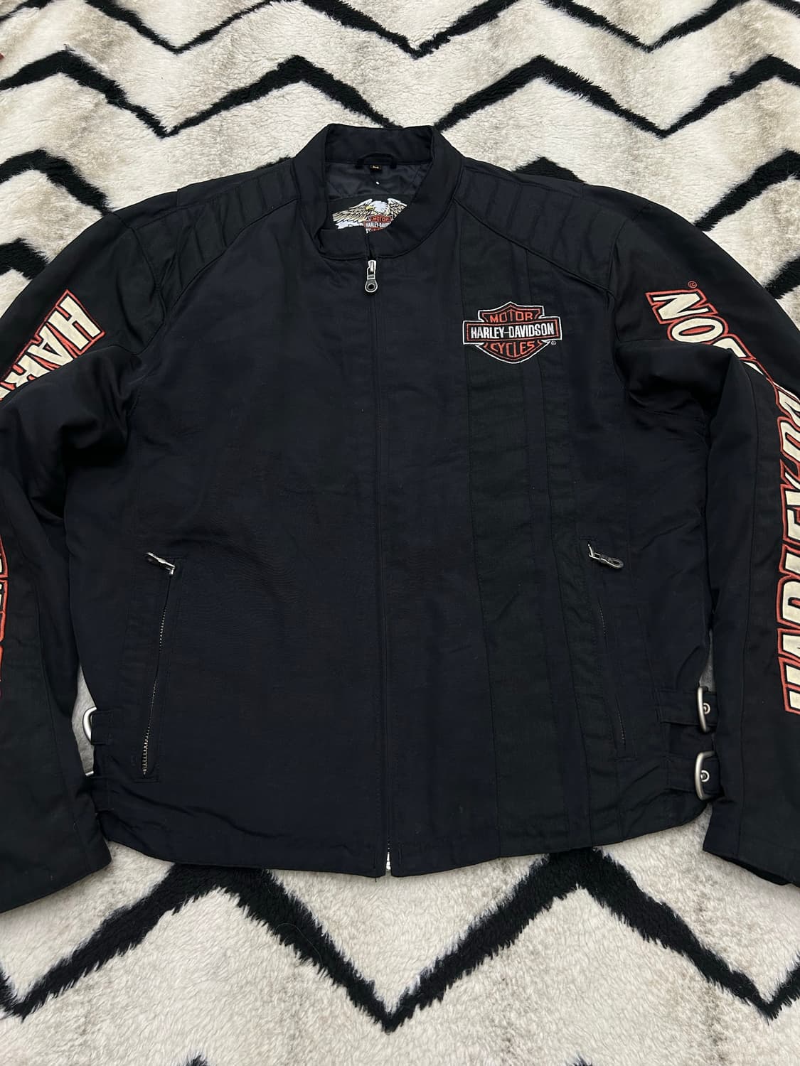 [M]할리데이비슨 스펠아웃 나일론 봄버 자켓/블랙 상품이미지2