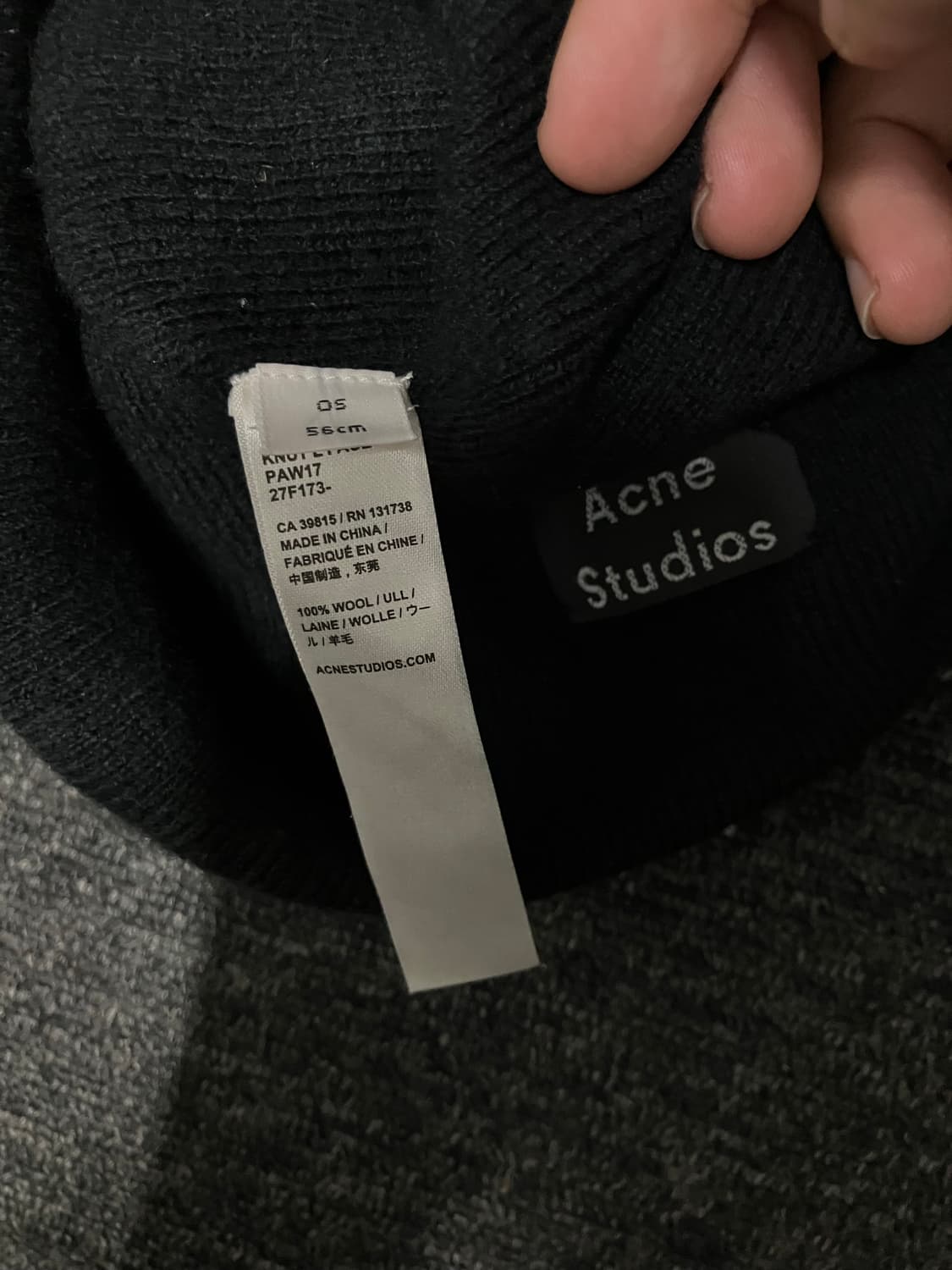 아크네스튜디오 페이스 울 비니 블랙 상품이미지4