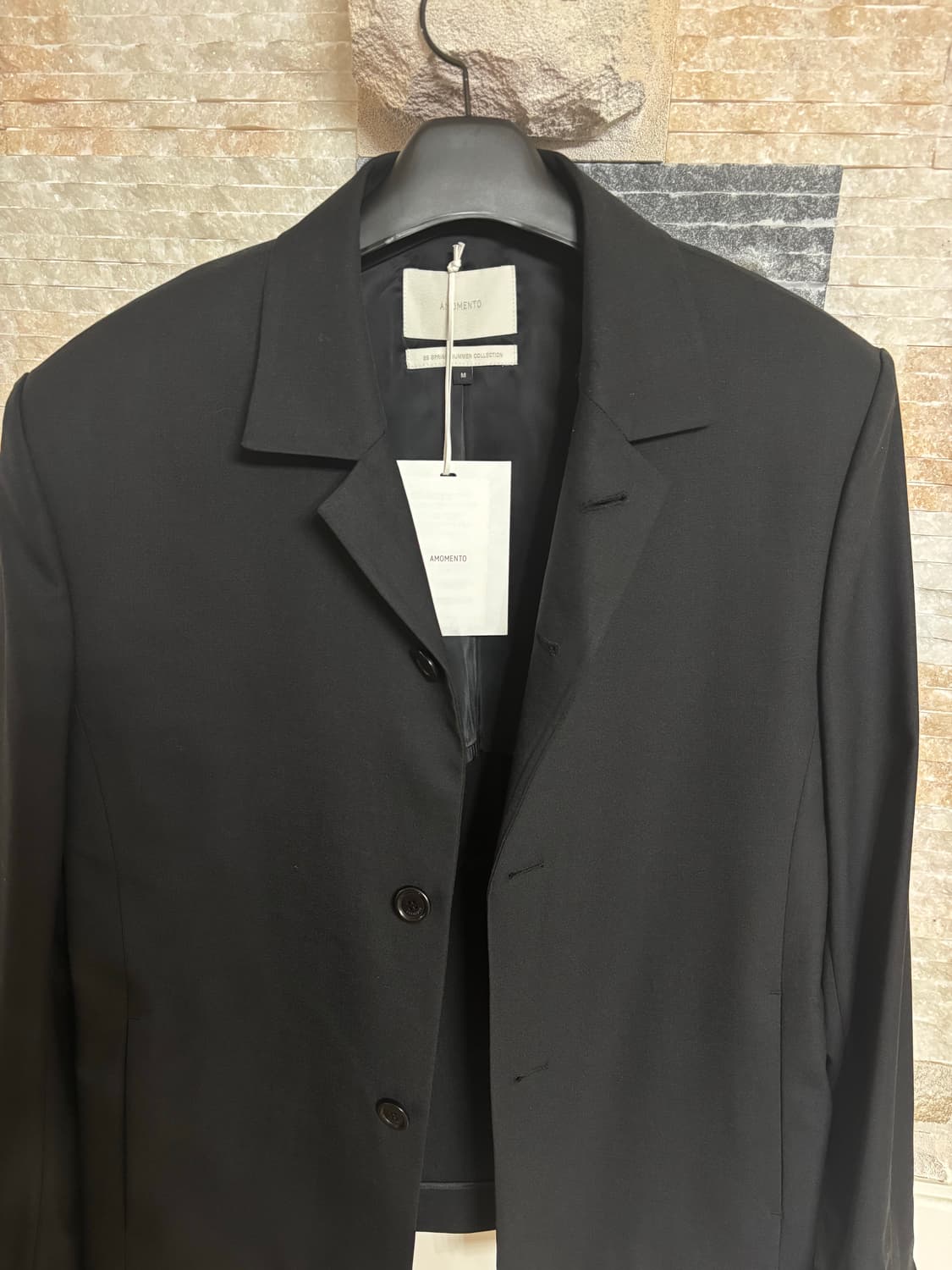 아모멘토 26SS 오버사이즈 울 자켓, 블랙 M 판매 상품이미지3