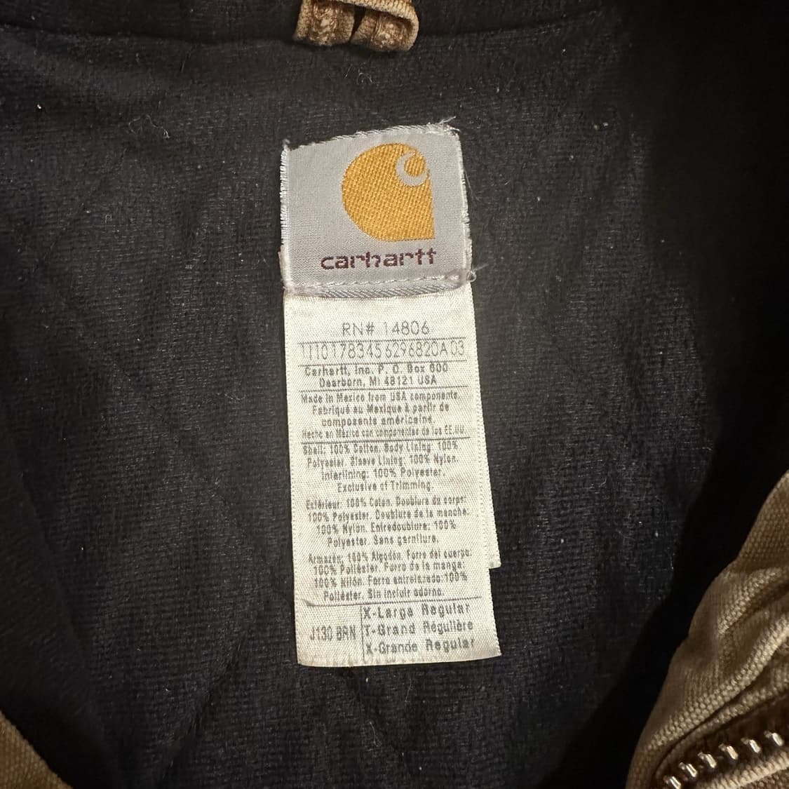 칼하트 J130 후드집업 자켓 브라운 상품이미지2