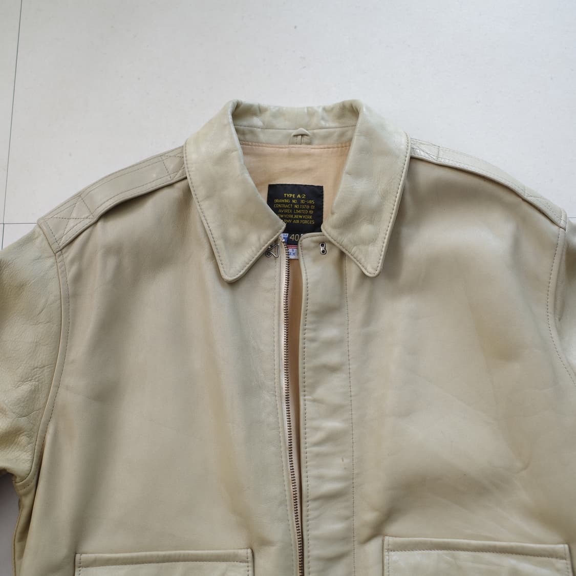 80s 아비렉스 말가죽 A-2 가죽 자켓 MADE IN USA 상품이미지2