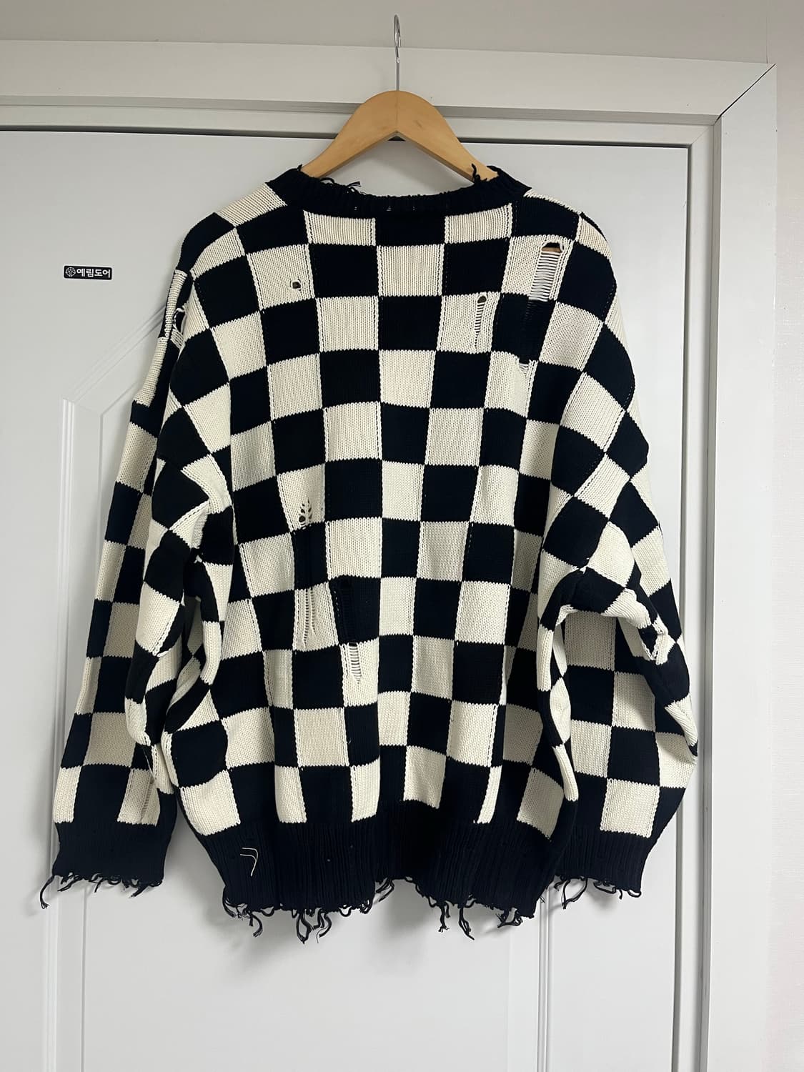 R13 체커보드 니트 M 상품이미지2