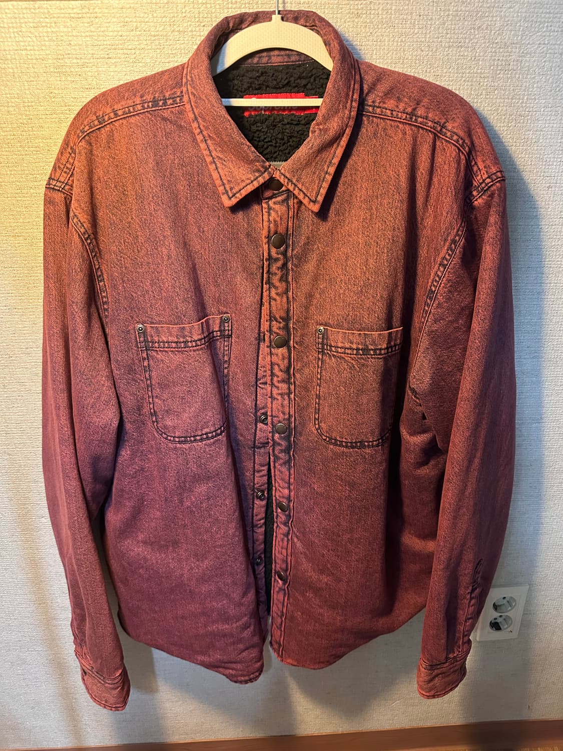 슈프림 셔링 워크셔츠 레드 상품이미지2