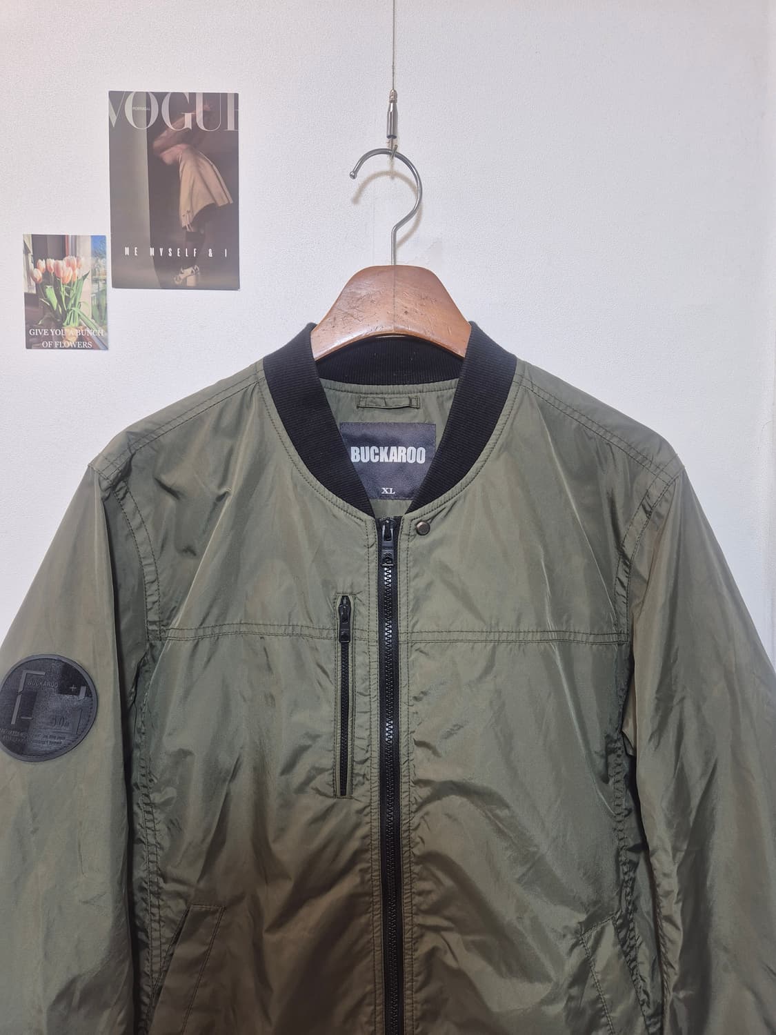 버카루 브랜드의 카키색 항공 점퍼 XL    상품이미지2