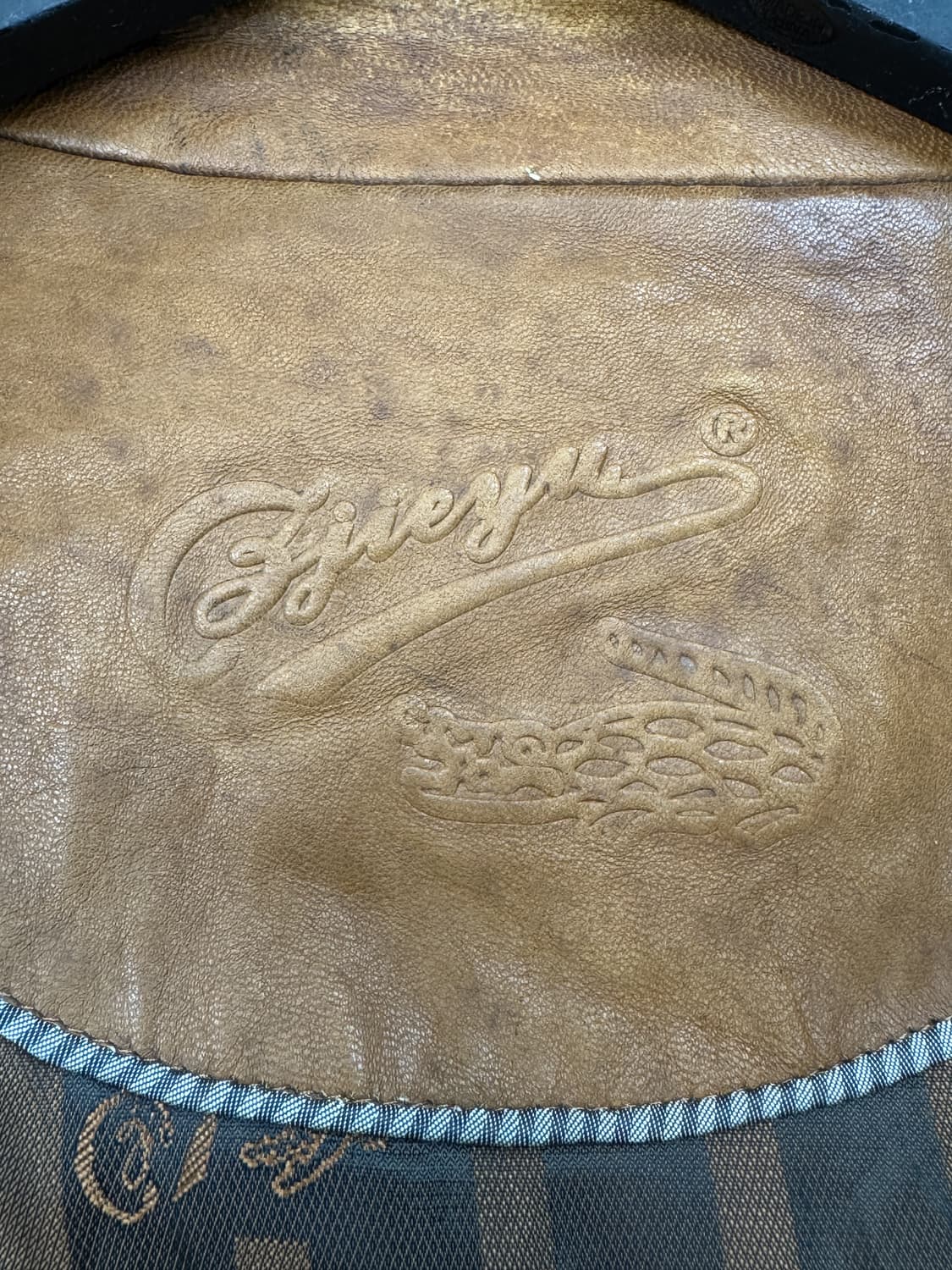 Zhe Jiang Crocodile 램 레더 오버 블레이저 상품이미지7