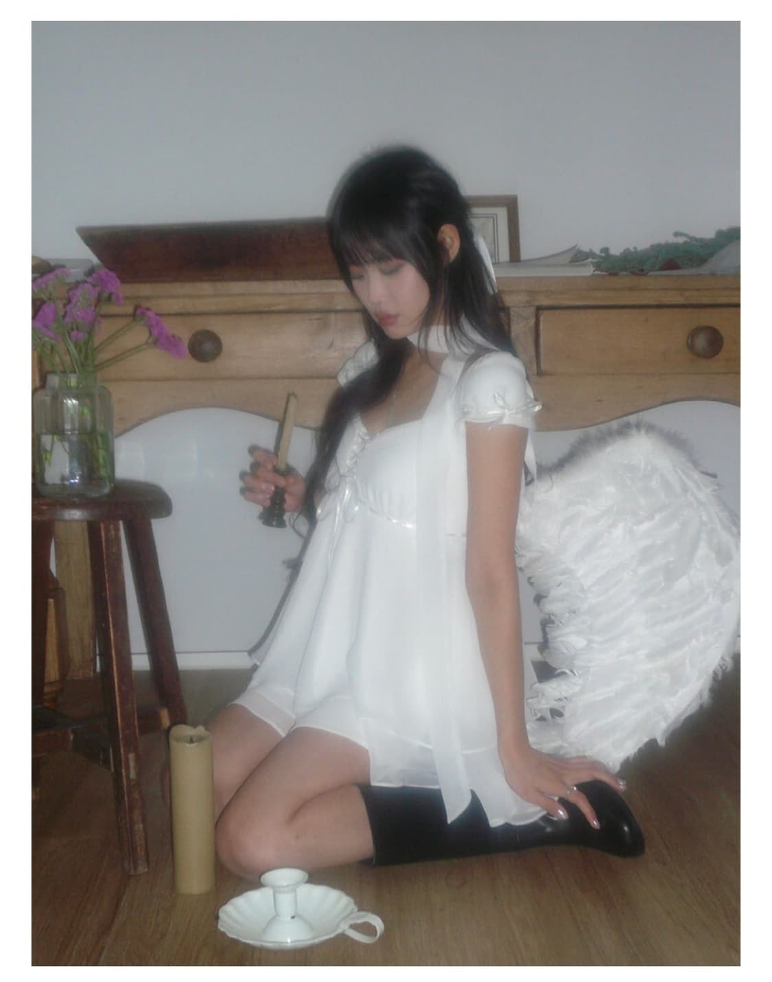 엔젤넘버555 스노우 엔젤 블라우스 화이트 상품이미지1