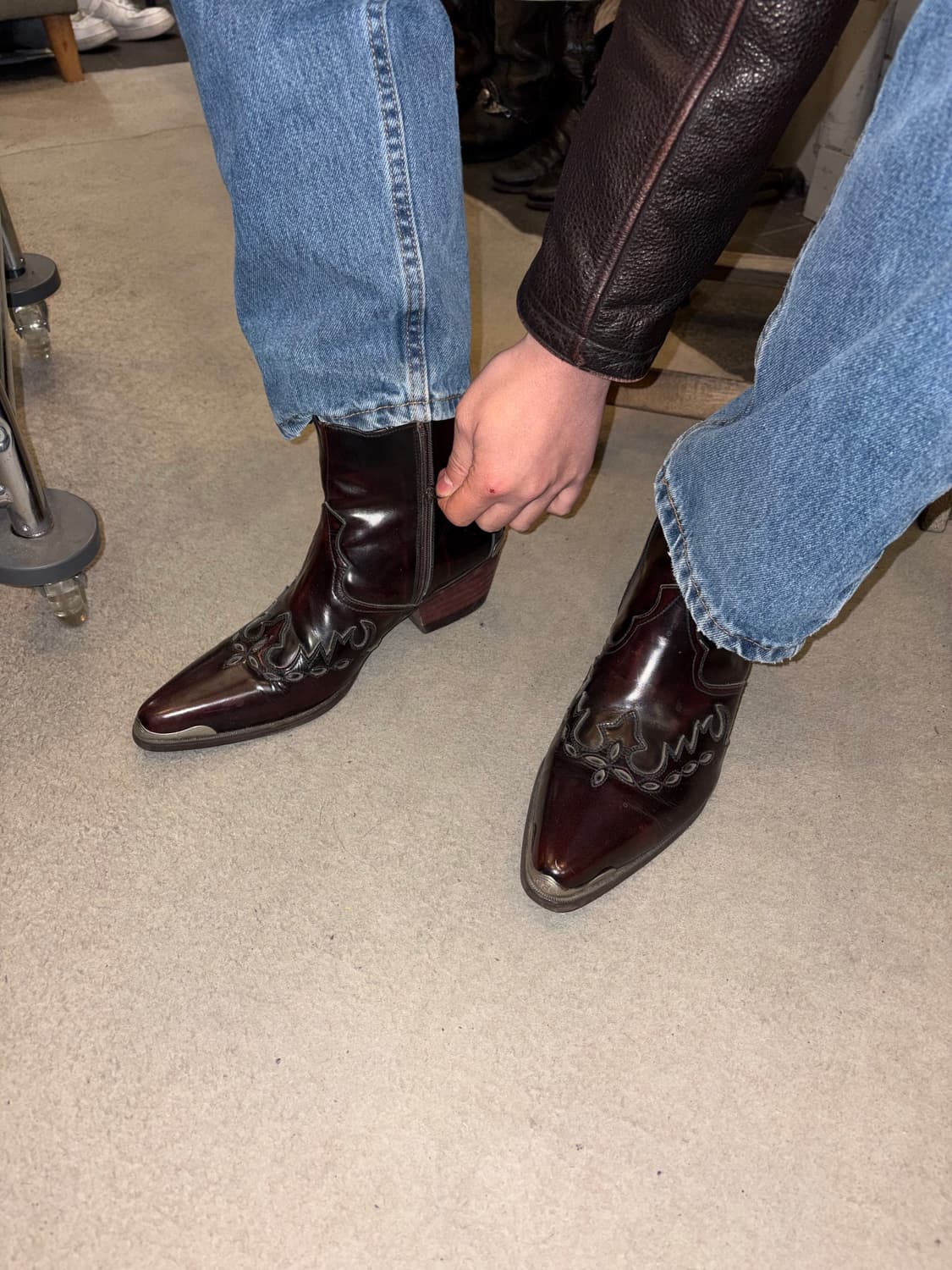 Italy Handmade aging western boots (275) 상품이미지1