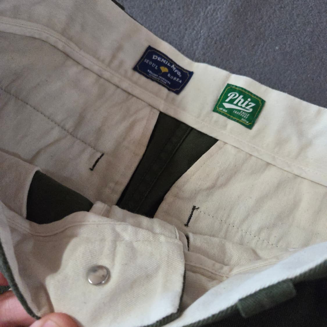 데밀 032 치노 팬츠 카키 M 상품이미지6