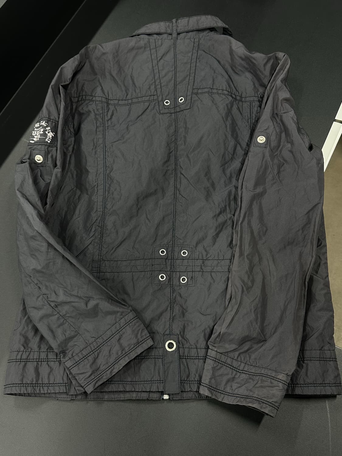 UGI 블랙 나일론 차콜 바이커 자켓 y2k 와투케 자켓 상품이미지6