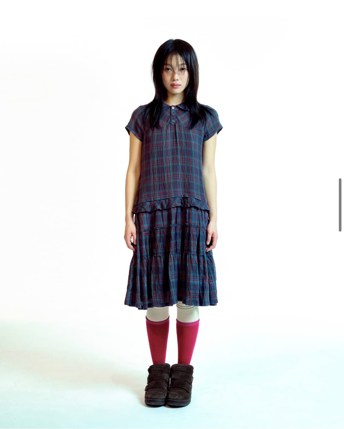 코이세이오 체크 원피스 퍼플 (1) 상품이미지2