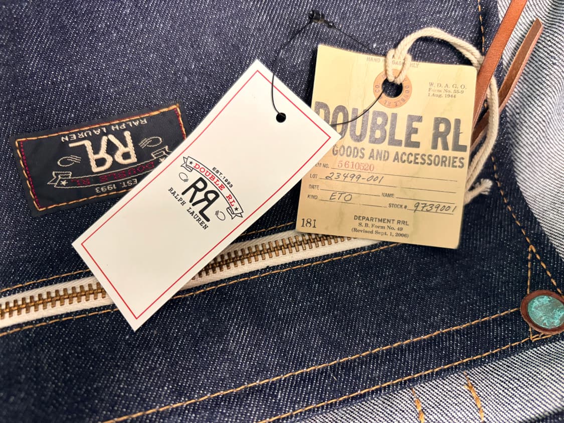 RRL 더블알엘 레더 트림 데님 토트백 인디고 상품이미지3