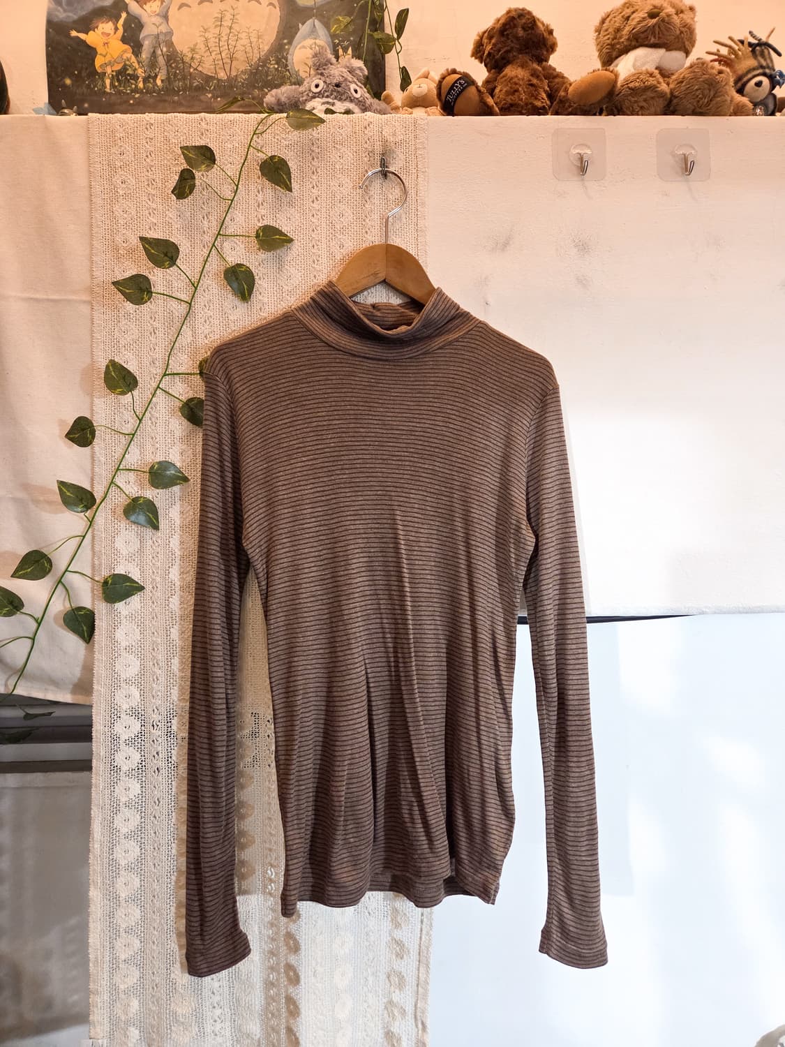 코코아 스트라이프 목폴라 슬리브 상품이미지1