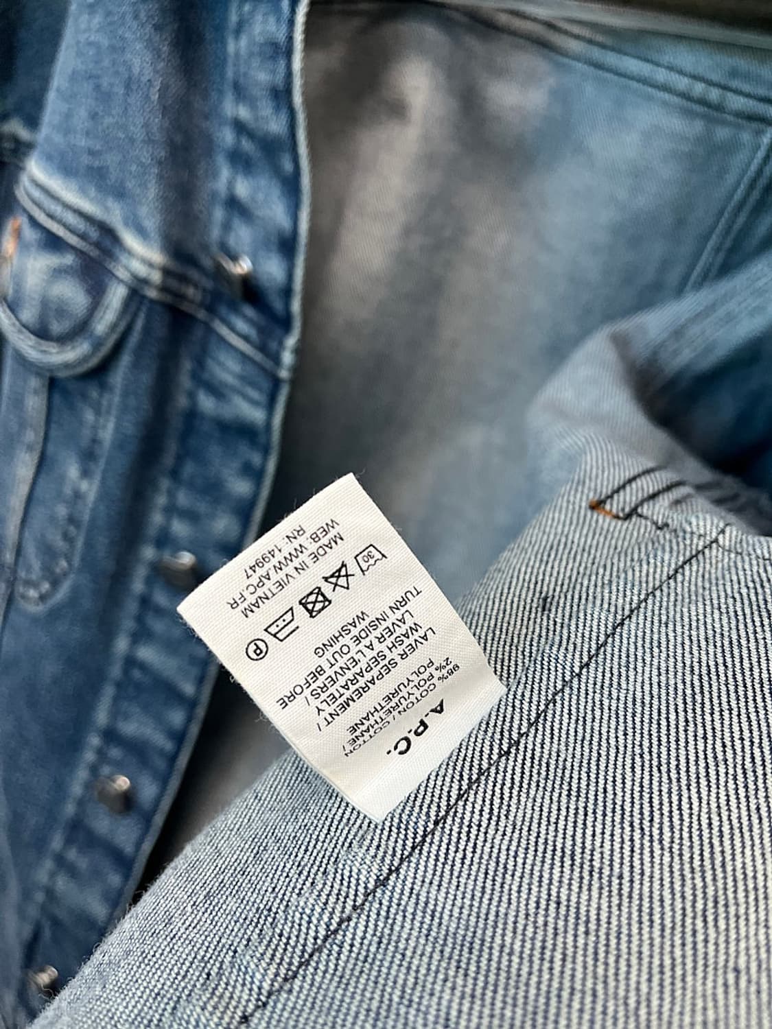 100) 아페세 중청 데님자켓  상품이미지5