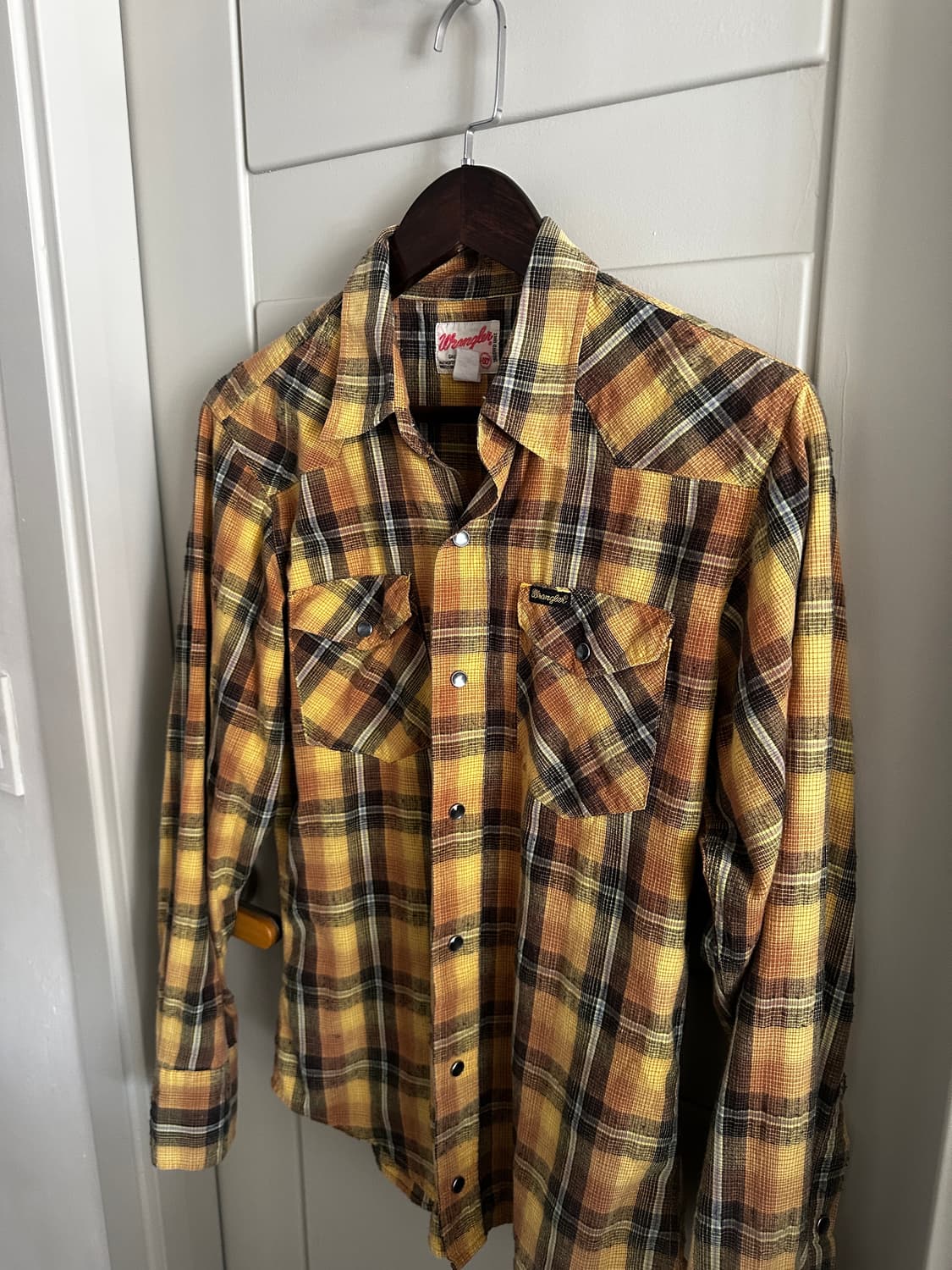 90s Wrangler 웨스턴 체크 셔츠 상품이미지3