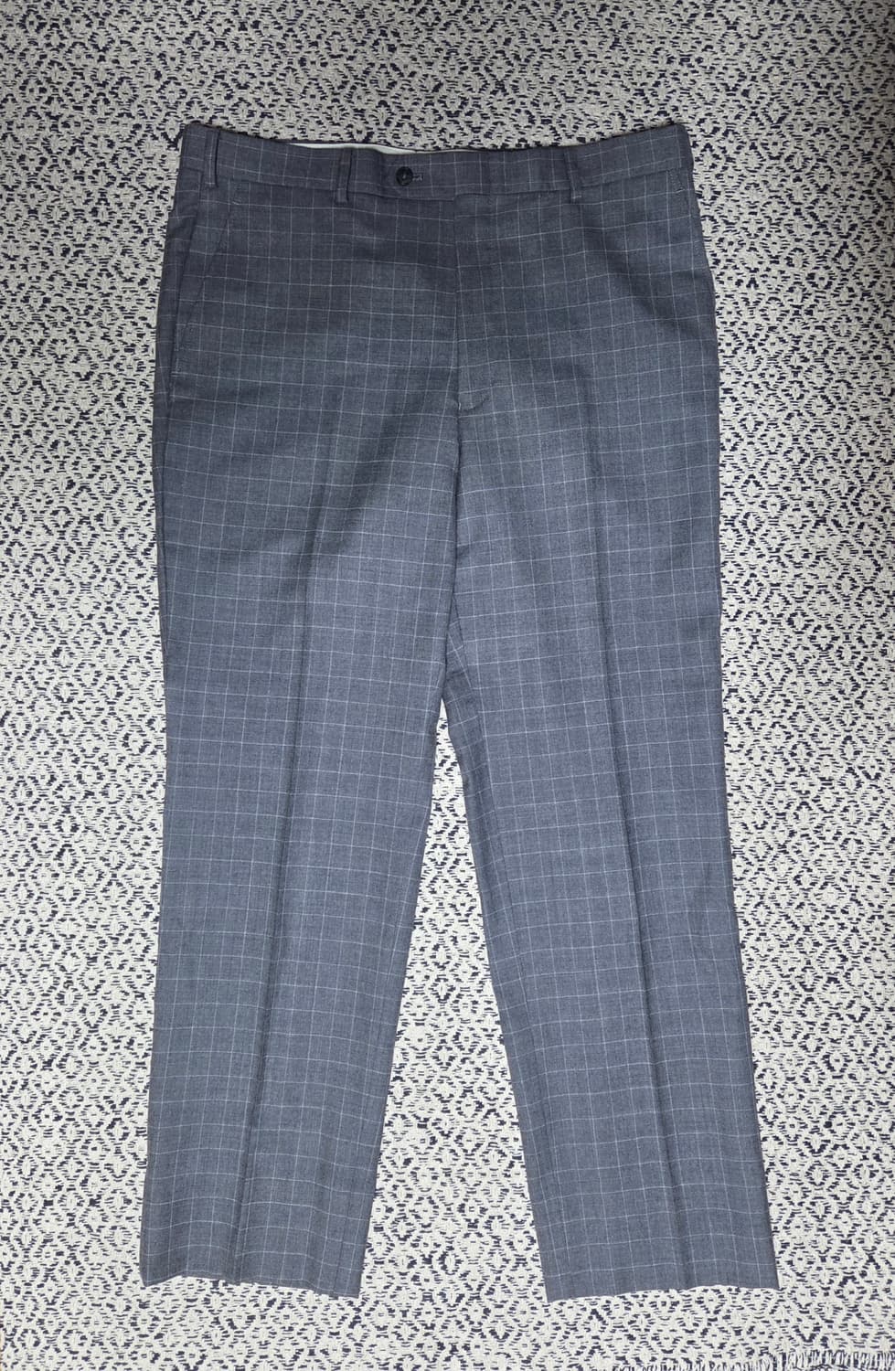 마리끌레르 옴므 체크 울 슬랙스 그레이 32~34 상품이미지2