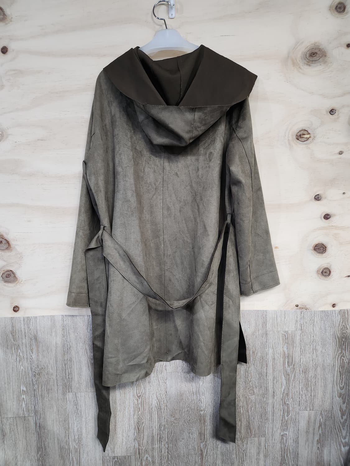 1096) 자라 ZARA 스웨이드 후드 롱 코트 상품이미지2