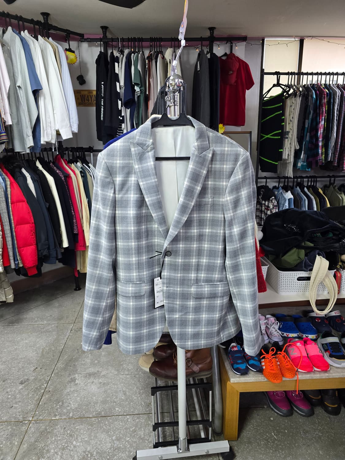 자라 체크 패턴 남성 블레이저 자켓 (1322) 상품이미지1